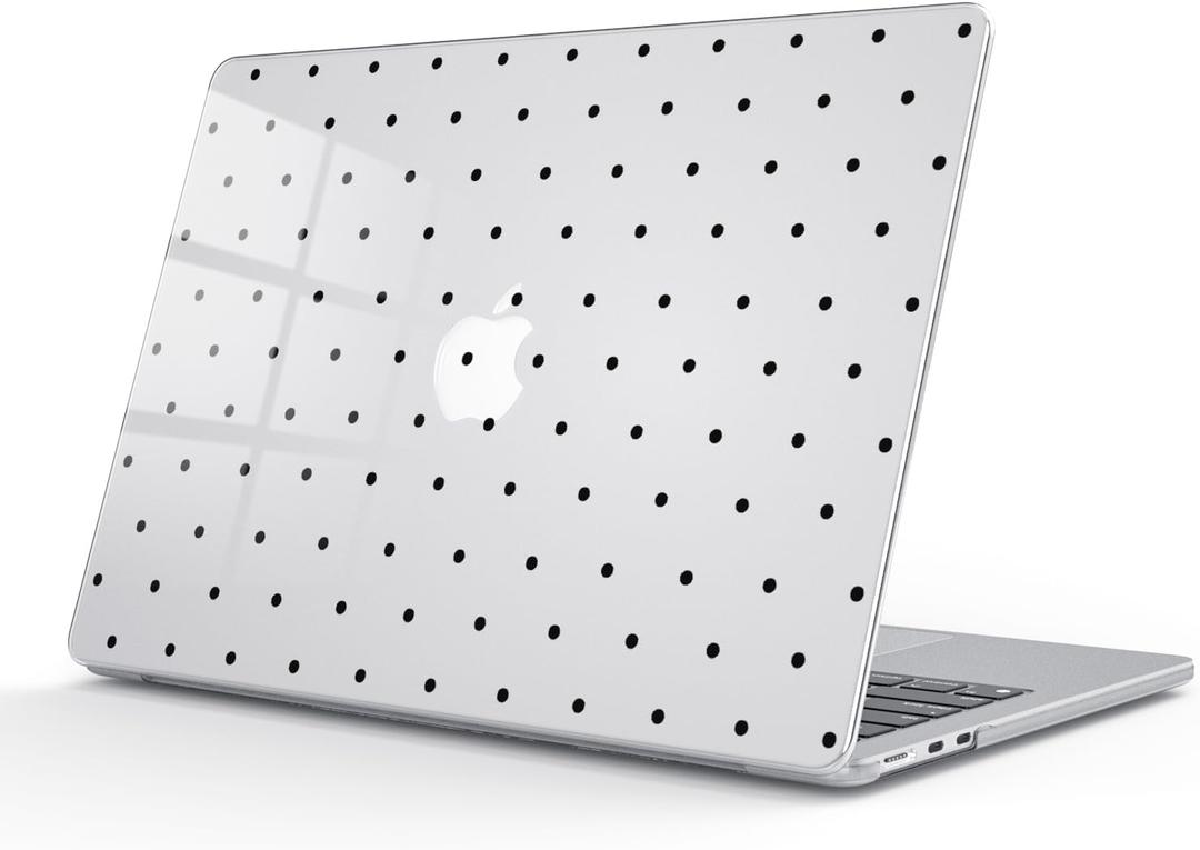 AdorableWhimsy for MacBook Air 13 Inch Case 2025-2022 Release A3240 M4/A3113 M3/A2681 M2 Cute Polka Dot Aesthetic Design Crystal Clear Hard Shell Case Laptop Protective Cover for MacBook Air 13.6"