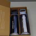 LifeStraw Go Series  BPA-Free Water Filter Bottle for Travel and Everyday use removes Bacteria, parasites and microplastics, Improves Taste, 22oz 2-Pack; Icelandic Blue and Aegean Sea