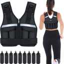 Adjustable Weighted Vest Weights Set: Sportneer 2-18 lbs/2-42 lbs Body Weight Vests 16 In 1 Fast Adjust Running Vest for Men Women Gym Home Workout Fitness Strength Training Removable (Black)