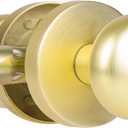 Passage Interior Door Knobs, Gold/Brass Door Knob for Hall and Kitchen, No-Locking Vintage Round Design Door Handle, Zinc Alloy 1 Pack