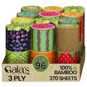  Gaias Premium and Soft Fruit TP Organic Bamboo Toilet Paper | 48 Mega Rolls, 3 Ply, 370 Sheets | FSC Certified, PFAS & BPA Free, Eco-Friendly, Sustainable Tissue - Plastic Free, Septic Safe, Vegan : Health & Household