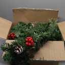 9ft Pre-Lit Artificial Christmas Garland,Christmas Tree Garland,Xma Tree Garland with Lights,Decorated with Pine Cones, Berry Clusters, Plug in, Christmas Collection