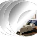 Acrylic Round Mirrors, 12 inch No Glass Circle Mirror Tiles Self Adhesive Mirror Stickers for Wall Home Living Room Bedroom Decor, Small Mirrors for Crafts (4, 12 inch/30cm)