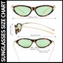 Retro Oval Cat Eye Sunglasses for Women Y2k Small Cateye Sun Glasses Womens Trendy 90s Designer Narrow Shades CS013 (Tortoise Frame/Green Lens)