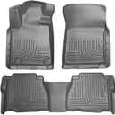 Husky Liners Weatherbeater Floor Mats | Fits 2007-2011 Toyota Tundra, CREWMAX & Double CAB ONLY (Footwell Coverage) | Front & 2nd Row, 3-pc Grey - 98582