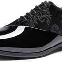 Bruno Marc Men's Dress Tuxedo Shoes Classic Patent Velvet Lace-up Formal Caden Oxford, Size 9
