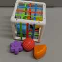 Montessori Toys for 1 Year Old, Cube & 6 Sensory Shape Blocks, Baby Toys 12-18 Months, Developmental Infant Birthday Gifts for Learning Toddler Age 1 2 3 (4.9 inch Shape Sorter Cube)