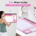 6 x Desk Calendar 2026 with Clear Waterproof Cover 17 x 12 inch 18 Months Wall Calendar Runs from Jul. 2025 to Dec. 2026 School Year Calendar for Schedule Organization Monthly Planner, Pink