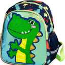 Toddler Backpack for Boys and Girls, Cute Dinosaur Backpack for Preschool or Kindergarten, Sequin School Bag Kids Backpack (Green)