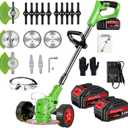 Cordless Weed Wacker with Wheels, Electric Weed Eater Battery Powered