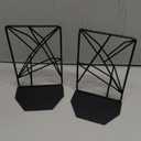 Bookends Heavy Duty Minimal Geometric Modern Midcentury Industrial Decorative Metal Book Ends Holder Stopper Office Shelf Decor Rustic Decorations Creative Retro Gold high end Designer Unique (Black)