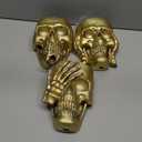 RimCereal 3 Pcs Skull Planter Skeleton Wall Hanging Planter Pot Gothic Spooky Head Face Flower Pot Garden Decor for Festival Party Indoor Outdoor Plants Home Garden Office Decorations(Gold)