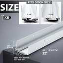 Pushglossy 32" Aluminum U Shaped Door Sweep, Adjustable Weatherstrip, White