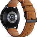 Tasikar 22mm Leather Bands Compatible with Samsung Galaxy Watch 3 45mm Band, Premium Genuine Leather Replacement Bracelet Strap Compatible with Galaxy Watch 46mm, 22mm, Brown