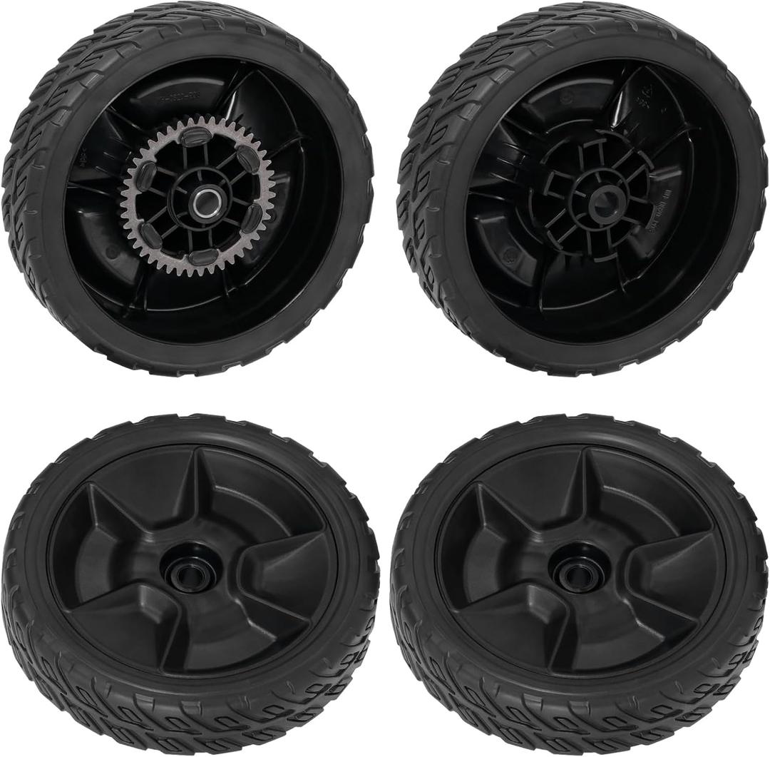 4 Pack HRN216 Lawn Mower Wheels Kit Fit for Honda HRN216 Lawn Mower 2 Rear Wheels Replace for 42710-VR8-N00ZA and 2 Front Wheels Replace for 44710-VR8-N00ZA