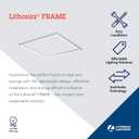 Lithonia Lighting Frame 2x2 LED Lay-in Ceiling Light, 2 ft. x 2 ft. Lighting Fixture for Offices and Classrooms, 3000/4000/5000 Adjustable Lumen Output, 3500K/4000K/5000K Switchable Color Temperature, 2-Feet by 2-Feet