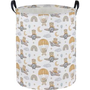 Kids Laundry Hamper,Animal Laundry Basket Collapsible Bear Storage Baskets for Home Decor,Office,Home Organizer,(Airplane Bear