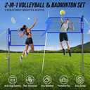 Outdoor Volleyball Net System for Backyard, Adjustable Height (5.18FT) & Width (2032FT), Anti-Sag Tension System, 2-in-1 Badminton Combo Set with Carry Bag, Rackets & Shuttlecocks, Adjustable Height 5.18ft & Width 2036ft
