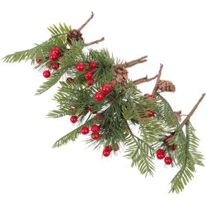 10pcs Artificial Pine Needle Berry Christmas Wreath Garland Decor for Weddings and Festivals Charming Holiday Accessory for Indoor and Outdoor Decoration