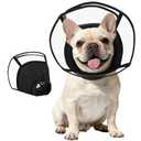 Kuoser Medium Dog Cone Collar After Surgery, Soft Cone for Dogs to Stop Licking, Breathable Pet Recovery Collar Comfy Elizabethan Collars, Adjustable Protective Dog Cones for Medium Dogs, Black M
