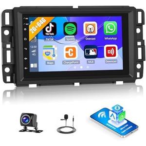 2+64G Android Car Stereo for Chevrolet Silverado GMC Sierra Yukon 2007-2013, 7" Android GPS Navigation Head Unit Radio Replacement, Wireless CarPlay Android Auto Multimedia Video Player+Backup Camera