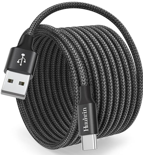 USB Type C Cable 10 ft, Long USB A to USB C Cable Fast Charging, 10ft USBC Charger Cord for Samsung Galaxy S21 S20 S10 S9 Note 10 9, Pixel, PS5 Controller (Black)