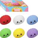 Dumplings Squishy Mystery Mini Dumplings Squishy Stress Balls Fidget Sensory Toy Soft Squeeze Decompression Dough (colorful-6pcs-A)