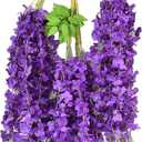 GRABAGECAN Fake Bouquet,Artificial Hanging Flowers 12 Pcs Simulation Silk Flower for Vine Flowers String Home Party Wedding Decor Fake Floral (Purple Blue)