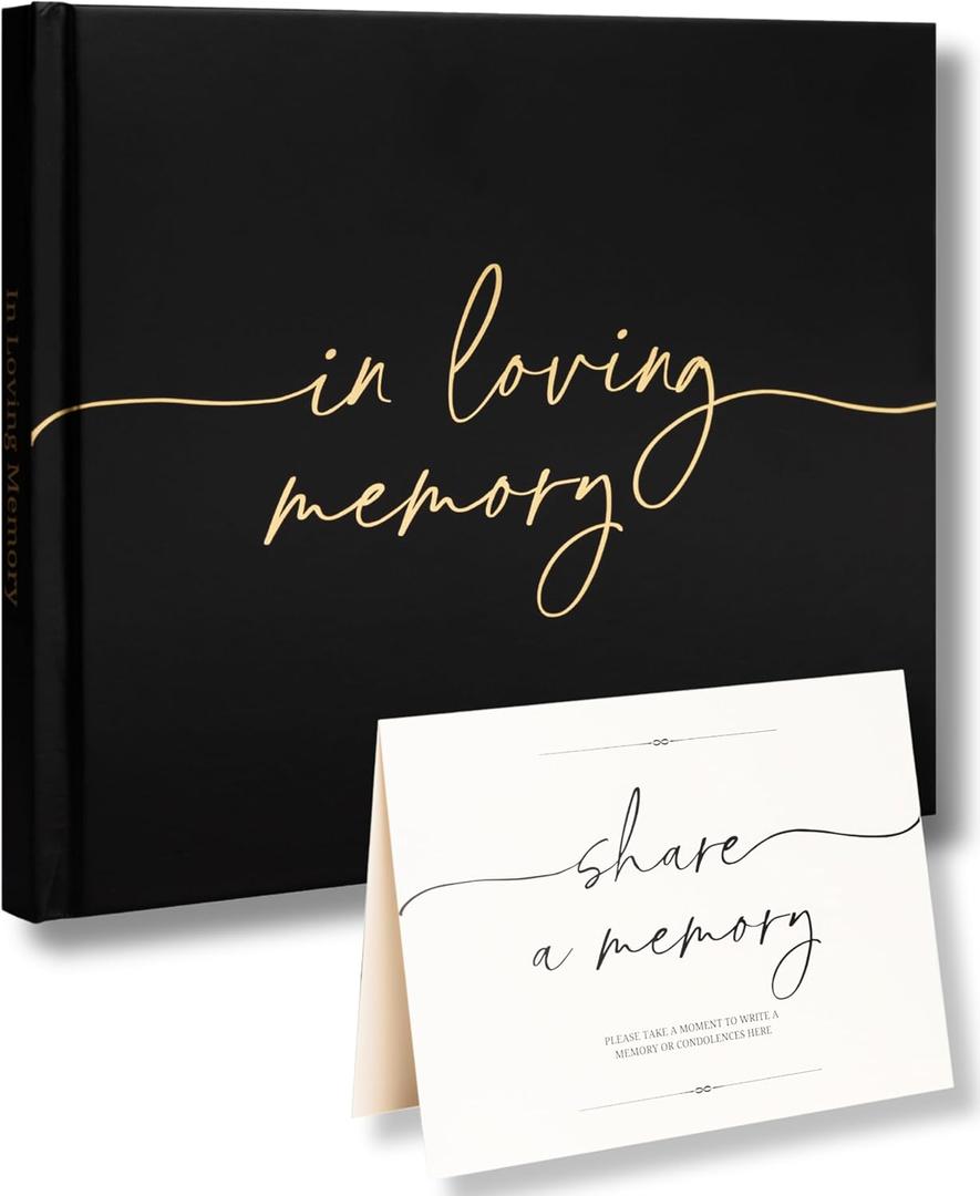Lamare Funeral Guest Book for Memorial Service  Elegant Celebration of Life Guest Book and in Loving Memory Guest Book - Condolences Book for Funeral (Black)
