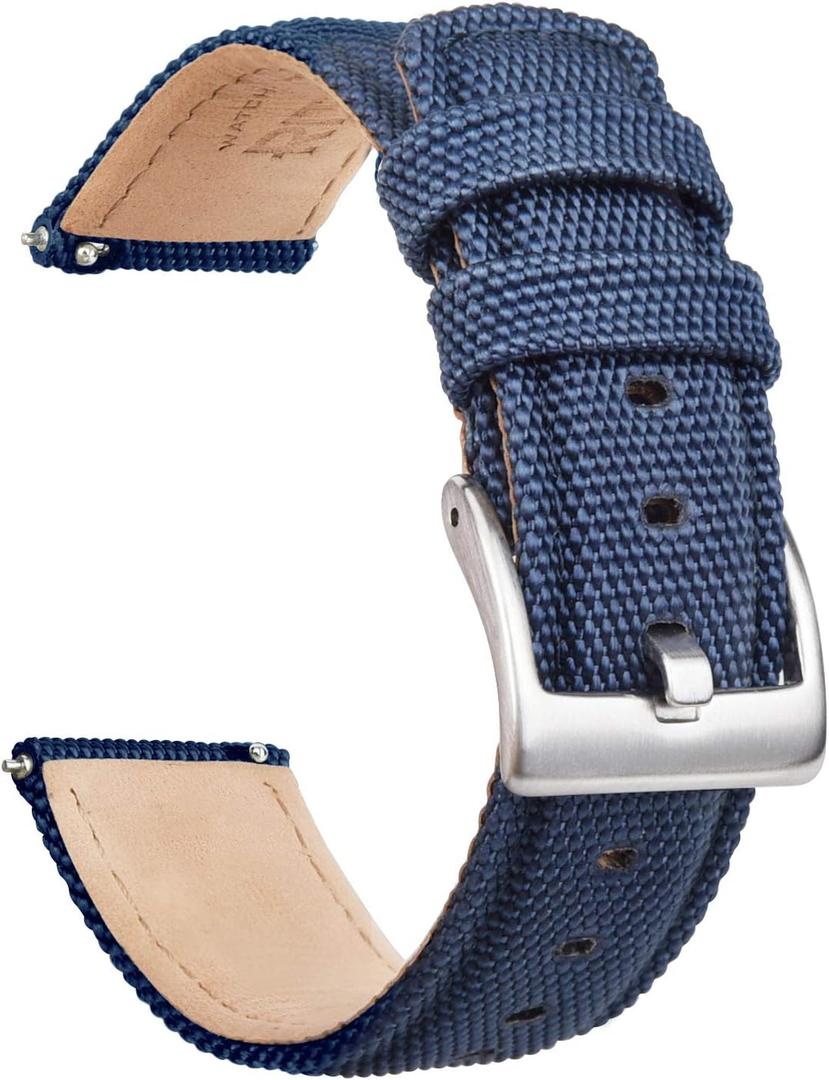 Ritche Christmas Gift Sailcloth Watch Band Quick Release Watch Strap Compatible with Samsung Galaxy Watch 6 Classic 43mm 47mm 40mm 44mmTimex / Seiko / Fossil / Citizen for Men Women, White Elephant Gifts, Stocking Stuffers for Men