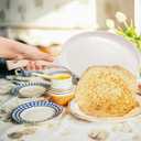 Hiceeden Nonstick Crepe Pan with Spreader, 10-Inch Tortilla Pan with Detachable Handle, Ceramic Coating Pancake Dosa Tawa Griddle Pan, for All Stove, Induction Compatible, PFOA Free (White)