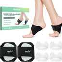 Arch Support Inserts for Men & Women - Welnove 6mm & 10mm Adjustable Heights Arch Pads - Non-Slip Arch Braces Bands for Plantar Fasciitis Relief - Gel Insole Pad for Flat Feet, High & Fallen Archs