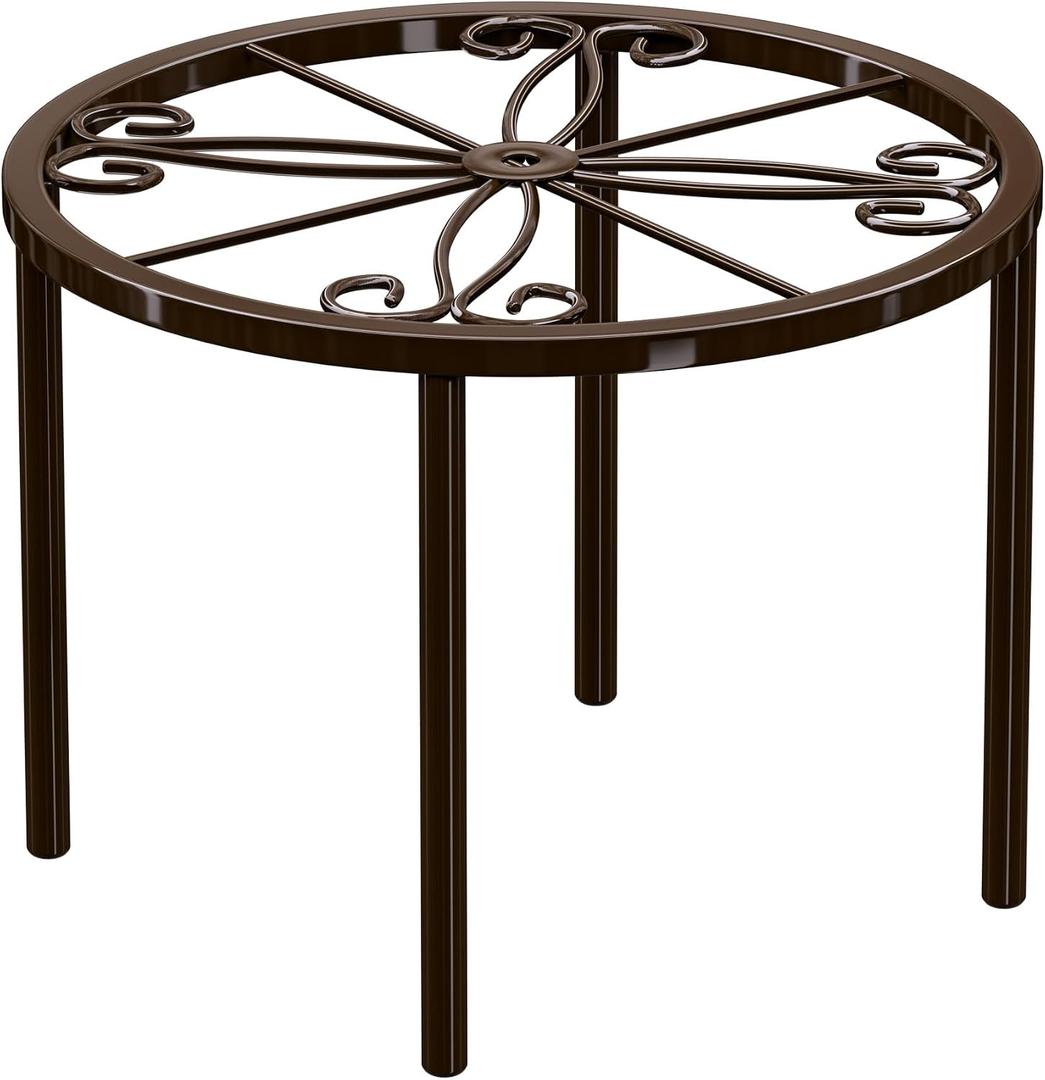 bussdis 1 PCS Plant Stand,-Heavy Duty Metal Stand Decorates Plants, Anti-Rust Flower Pot Stand, Round Plant Rack for Room Indoor and Outdoor Courtyard,Gardens, Brown.