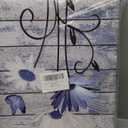 HVEST Farmhouse Floral Wall Art for Living Room, Blue and White Daisy Flower and Butterfly on Rustic Wood Board Canvas Wall Art Framed Artwork Ready to Hang for Bathroom Bedroom Decor, 16L X 12W