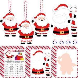 Soulchen Roll a Santa Dice Party Game for Family Set of 24 Christmas Dice Gift Exchange Game White Elephant Gift for Adults Group Party Activity Winter Holiday