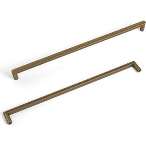 Goo-Ki 6 Pack 12 5/8 Inch Antique Brass Cabinet Pull Handle Decorative Grooved Texture & Non-Slip Grip for Farmhouse/Industrial Cabinetry