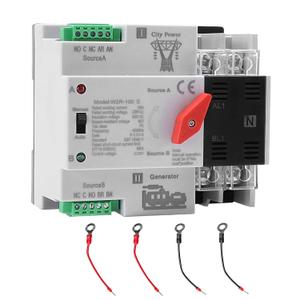 100Amp AC 220V Automatic/Manual Transfer Switch 2P 50/60Hz, 2POLE 100A Mini ATS Solar Auto Dual Power Switch for Home, Din Rail Mounted Cn Automatic Changeover Fast Transfe for Rv, Lv Power
