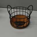 Fving Coffee Pods Holder for Countertop, K Cup Holder Organizer, Sturdy Kcup Storage Basket with Wooden Base, Pods Container for Kitchen Bar Counter Office Desktop (Black)