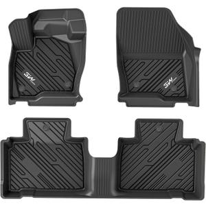 3W Floor Mats Fit for Ford Edge 2015-2024 and Edge ST 2019-2024, TPE All Weather Custom Fit Edge Floor Liner, 1st & 2nd Row Full Set Car Accessories, Black