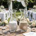 2 Pack Glass Wedding Sand Ceremony Set Pitcher Shaped Sand Jars Clear Unity Sands for Wedding Ceremony Set Sands Vase Decor Party Supplies 8.54 Inch
