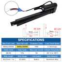 JQDML 24 Inch Long Stroke Linear Actuator 12V IP65 Waterproof Heavy Duty 660lbs/3000N Electric Actuator 0.2"/s with Mounting Brackets,for Window Opener,Door Opener,Solar Tracker