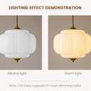 Milk Glass Ceiling Light Fixture - Antique Brass Semi Flush Mount Pendant Light for Kitchen, Hallway, and Bedroom 15 inch (White 15 inch)