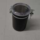 Airtight Coffee Canister with Clear Lids, Large Container for Ground Coffee 1.8L/62 floz Stainless Steel Storage Container Jar for Bean, Cereal, tea, Flour, Sugar (Dark Black) (1.8L Dark Black)