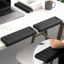 VAGAU L-Shaped Arm Rest for Desk, Memory Foam Elbow Support Padding Set with Non-Slip,2-Piece Ergonomic Desk Edge Cushion & Wrist Rest for Computer Keyboard, Office and Home Use (Black)