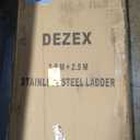 A Frame Telescoping Ladders 16.5 FT Stainless Steel,Telescopic Ladder 330lbs Capacity Compact Ladder with Balance Bar and Movable Wheels,Multi-Purpose Collapsible Ladder for Indoor Outdoor Work