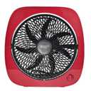 Comfort Zone 10" 3-Speed Square Turbo Desk Fan with 180-Degree Adjustable Tilt Head, Red