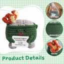 4 x Emotional Support Crochet Dumpster Fire with Positive Card - Handmade Funny Inspirational Birthday Gifts for Women, Men, Friend, Coworker - Cute Office Desk Accessories Decor (Green)