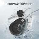 Waterproof AirTag Keychain Holder - 4 Pack Airtag Lock Case with Wire Cable Compatible with Apple AirTags, Ultra Durable Anti-Lost Protective Case with Keyring for Luggage, Backpack (Black)