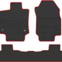Car Floor Mats Custom Fit for Toyota RAV4 (NO Hybrid) 2019 2020 2021 2022 2023 2024 2025 Black Red Rubber Auto Liners Set All Weather Protection Heavy Duty Odorless