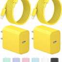 iPhone Charger Fast Charging USB C Charger Block Type C Charging iPad Chargers with 6FT C Chargers Cord Compatible with iPhone14/14 Pro Max/13/13Pro/12/12 Pro/11,iPad(Yellow)